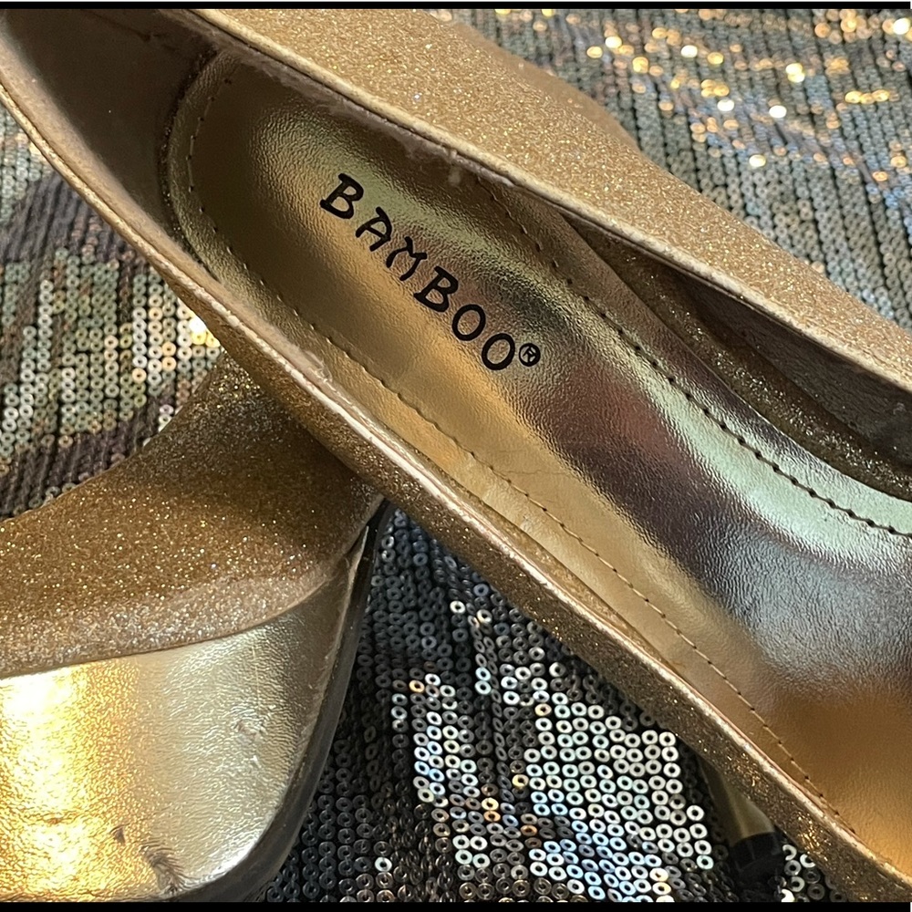 Bamboo gold SPARKLY BEAUTIFUL HIGH HEELS